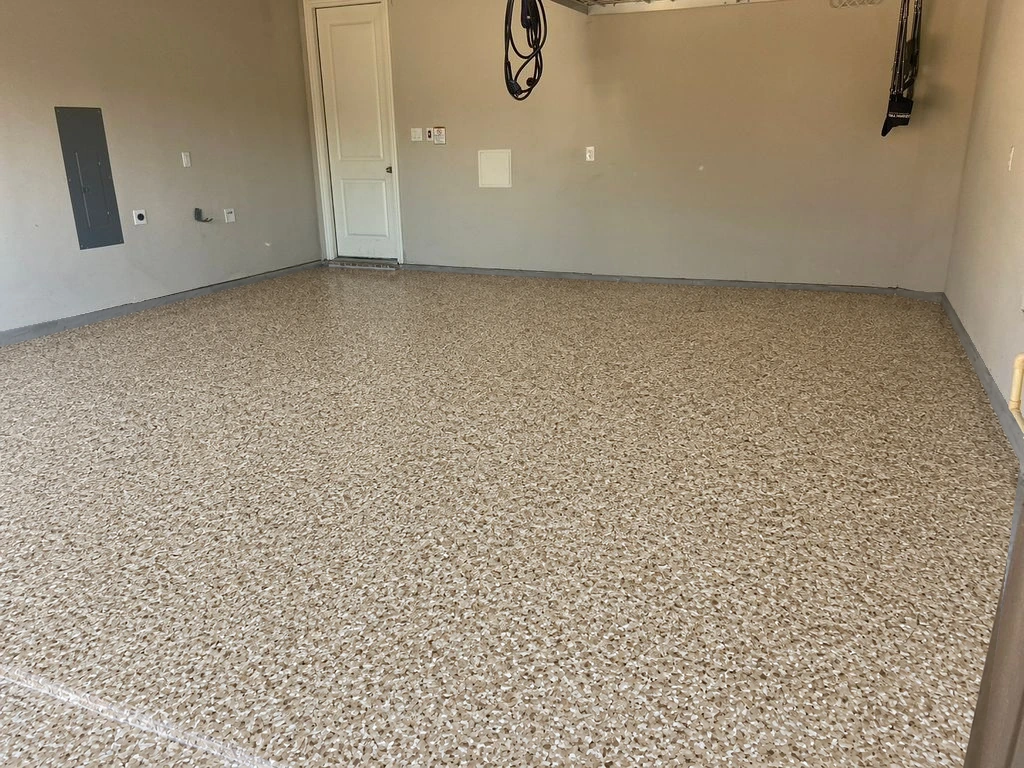 Medium Tan Blend — finished polyaspartic floor